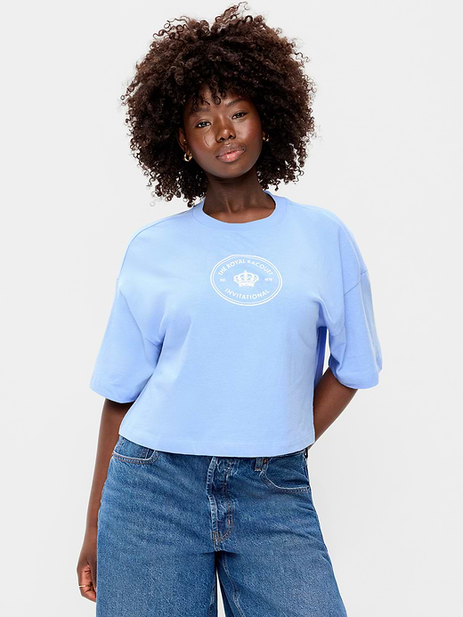 Old Navy Vintage Crew-Neck Oversized Crop Graphic T-Shirt — photo 7