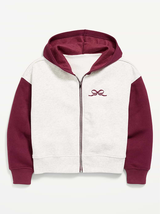 Old Navy Favorite Fleece Graphic Zip-Front Hoodie for Girls — photo 1