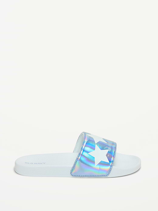 Old Navy Faux-Leather Pool Slide Sandals for Girls — photo 4