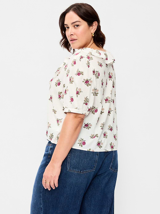 Old Navy Ruffle Collar Tie-Front Top — photo 9