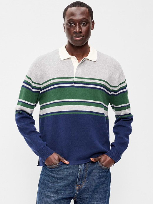 Old Navy Long-Sleeve Rugby Polo Sweater — photo 1