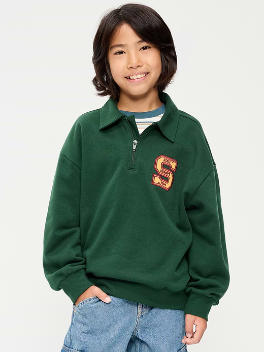 Old Navy Oversized Collared Fleece Quarter-Zip for Boys — photo 1