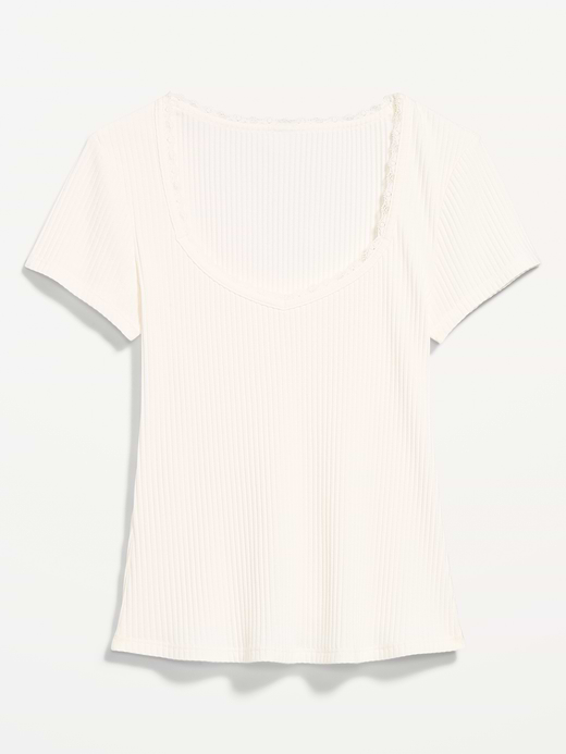 Old Navy Lace-Trim Sweetheart-Neck Ribbed Top — photo 6
