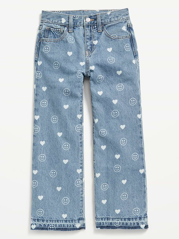 Old Navy Printed High-Waisted Baggy Wide-Leg Jeans for Girls — photo 5