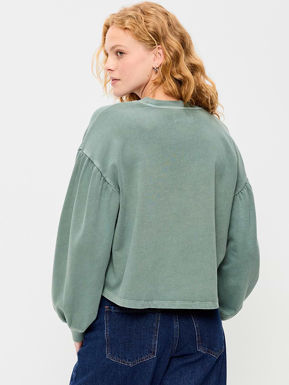 Old Navy SoComfy Oversized Puff-Sleeve Cropped Sweatshirt — photo 3
