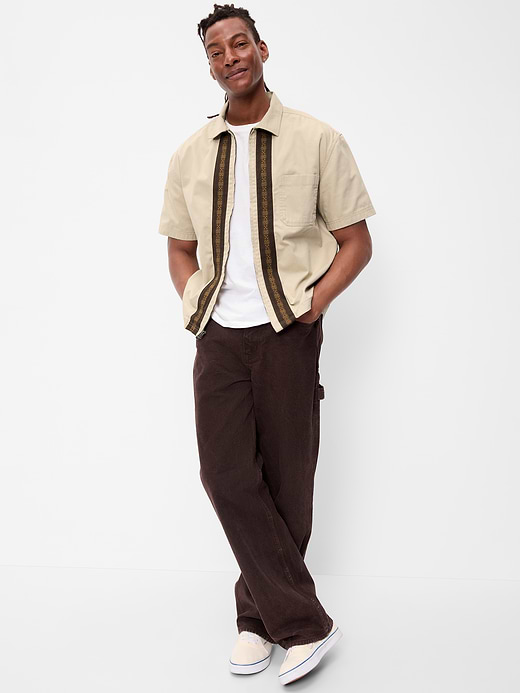 Old Navy Loose Full-Zip Twill Workwear Shirt — photo 4
