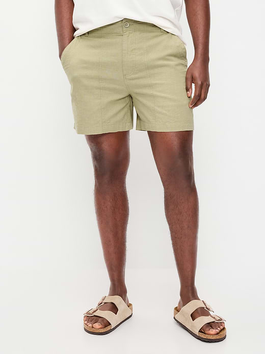 Old Navy 90s Loose Linen-Blend Shorts -- 5-inch inseam — photo 3