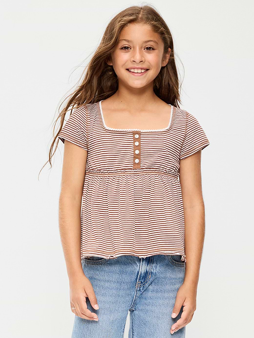 Old Navy Short-Sleeve Henley Top for Girls — photo 1