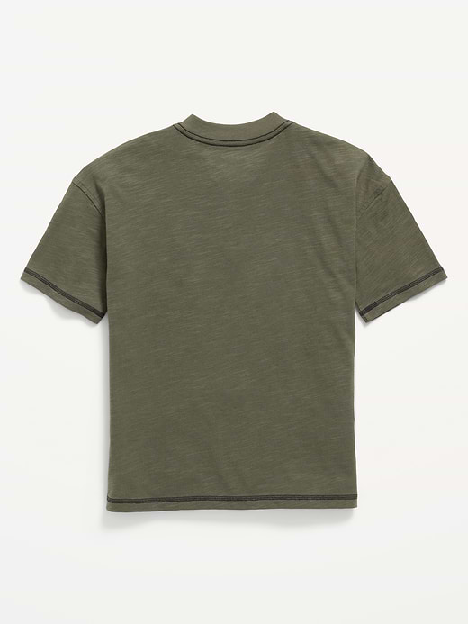 Old Navy Oversized Short-Sleeve Henley T-Shirt for Boys — photo 3