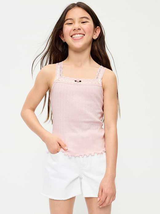 Old Navy Fitted Printed Henley Tank Top for Girls — photo 1