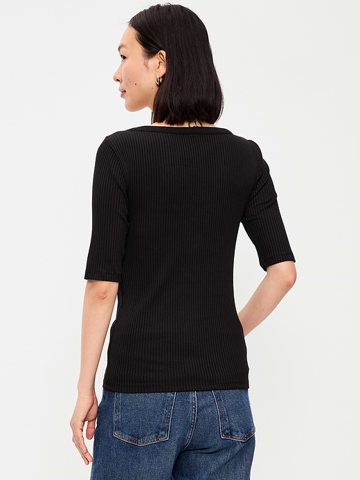 Old Navy Scoop-Neck Fitted Henley Top — photo 3