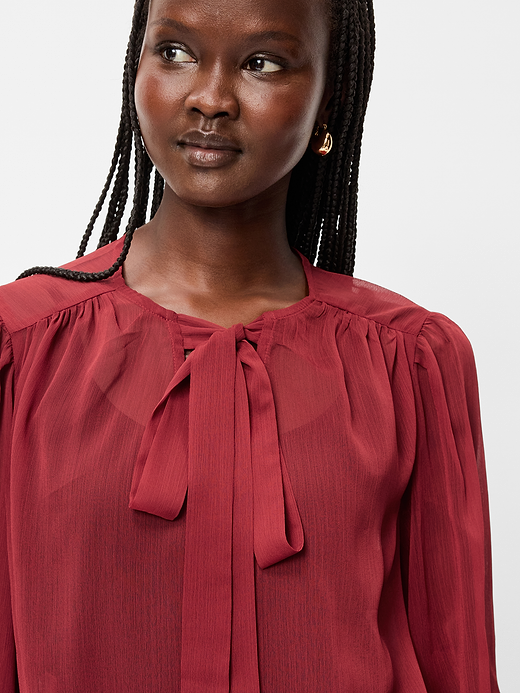 Old Navy Long-Sleeve Chiffon Tie-Front Top — photo 5