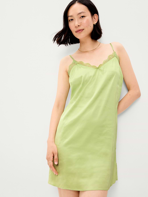 Old Navy Satin Lace-Trim Sleep Dress — photo 4