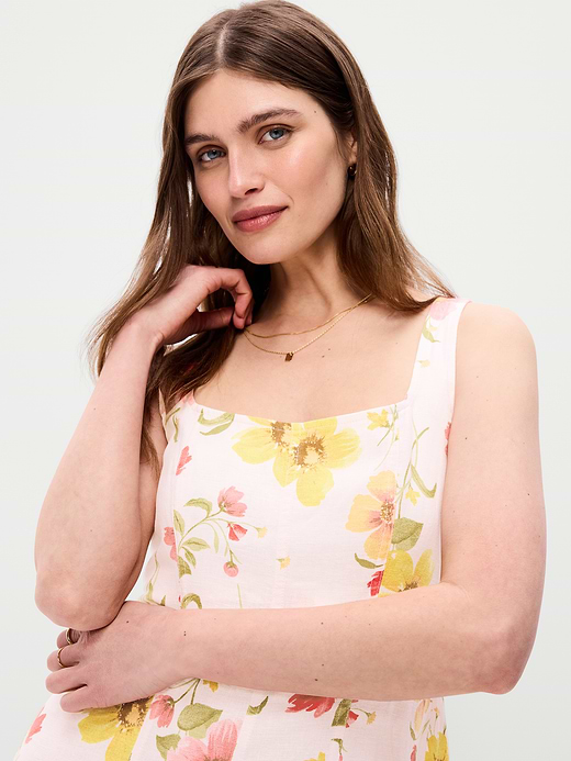 Old Navy Fit & Flare Sleeveless Linen-Blend Midi Dress — photo 6