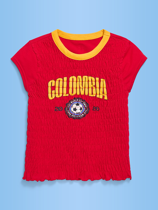 Old Navy FIFA World Cup 26™ Brazil Smocked Graphic T-Shirt for Girls — photo 4