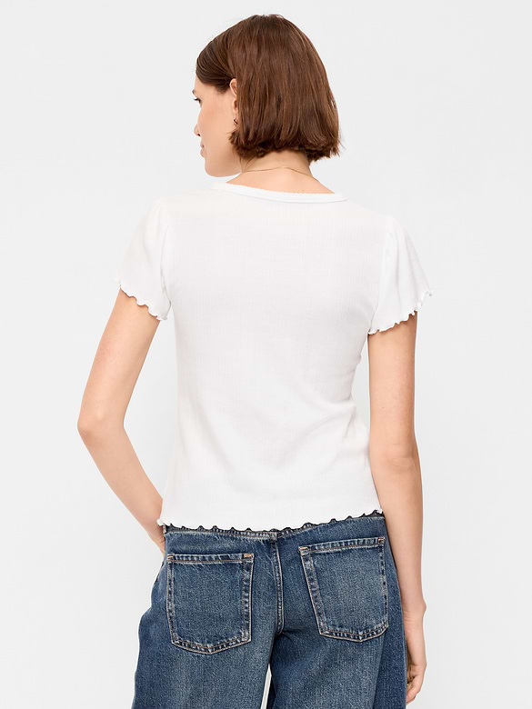 Old Navy Lettuce-Edge Pointelle Top — photo 3