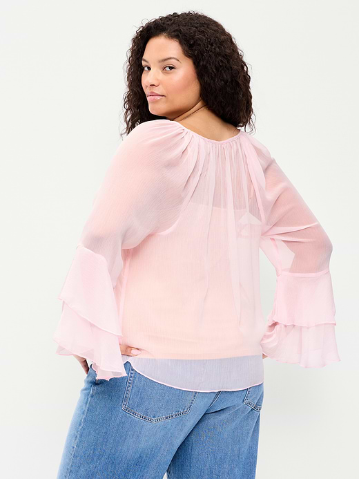 Old Navy Sheer Chiffon Bell-Sleeve Top — photo 9