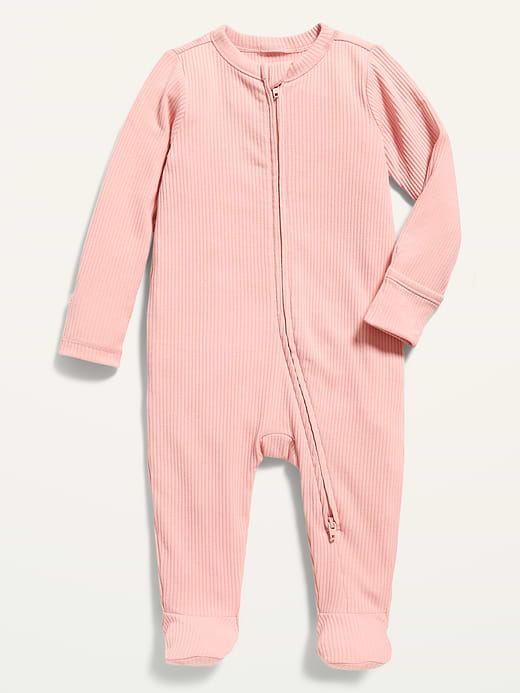 Old Navy Ribbed 2-Way-Zip Sleep & Play Footed One-Piece for Baby — photo 1
