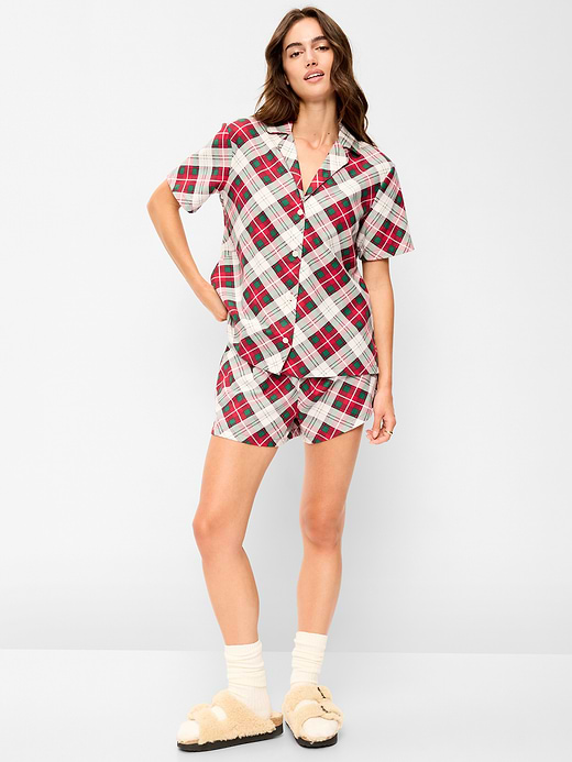 Old Navy Flannel Pajama Short Set for Women — photo 1