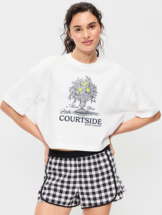 Old Navy Vintage Crew-Neck Oversized Crop Graphic T-Shirt — photo 1