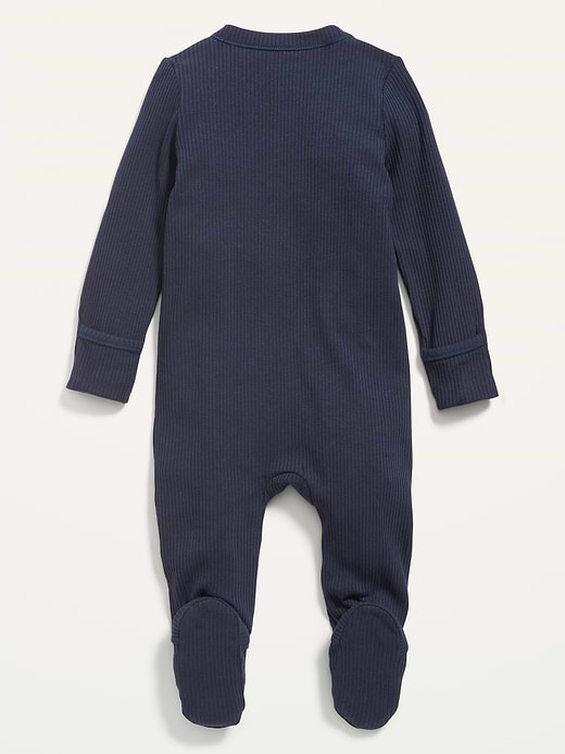 Old Navy Ribbed 2-Way-Zip Sleep & Play Footed One-Piece for Baby — photo 3