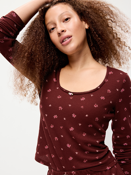 Old Navy Waffle-Textured Long-Sleeve Pajama Top — photo 4