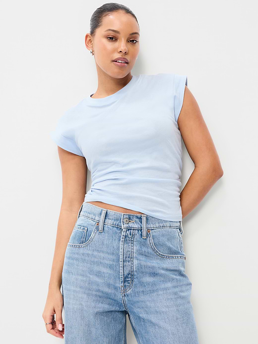 Old Navy Cap-Sleeve Cinch-Waist Top — photo 4