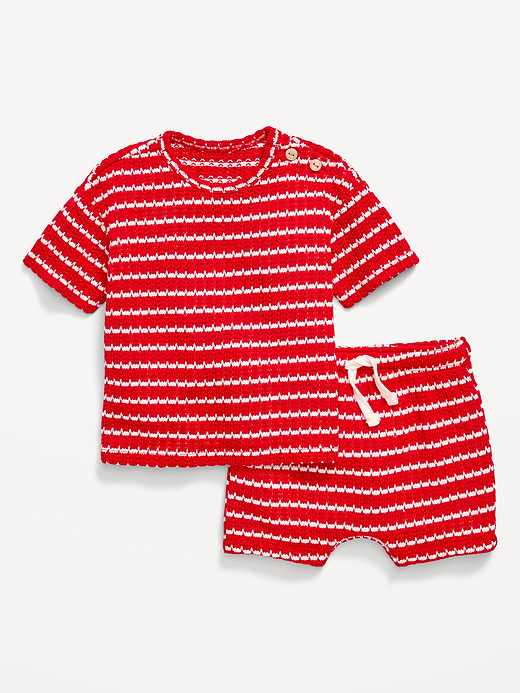 Old Navy Short-Sleeve Crochet-Knit Top and Shorts Set for Baby — photo 1