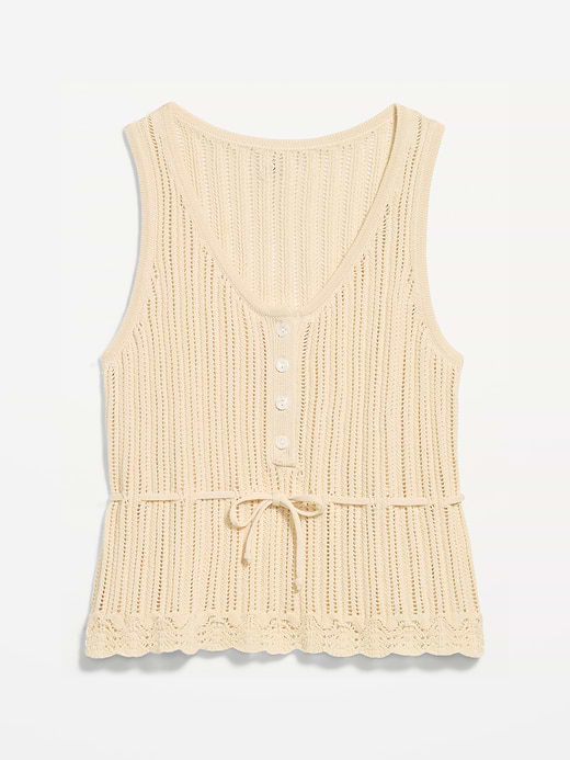 Old Navy Seaside Cotton Pointelle Peplum Tank Top — photo 5