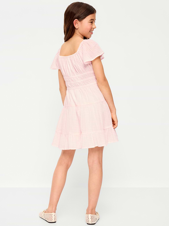 Old Navy Fit and Flare Crinkle Gauze Tiered Dress for Girls — photo 3