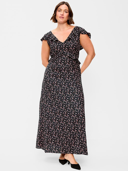 Old Navy Flutter-Sleeve Crepe Maxi Dress — photo 7