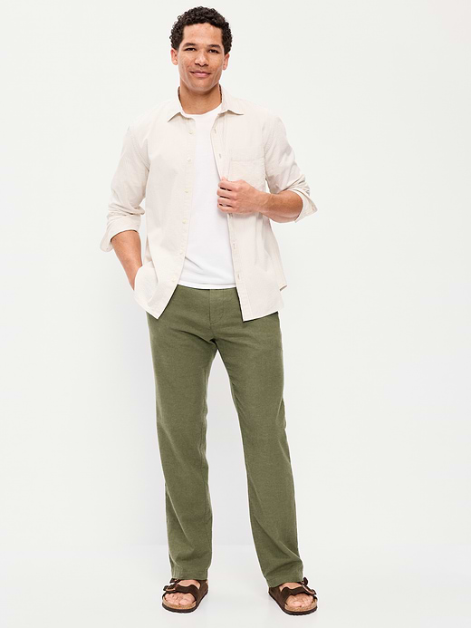 Old Navy 90's Straight-Fit Linen-Blend Dress Pants — photo 1