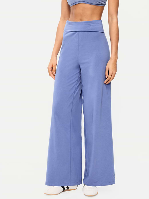 Old Navy High-Waisted PowerChill Fold-Over Wide-Leg Pants — photo 1
