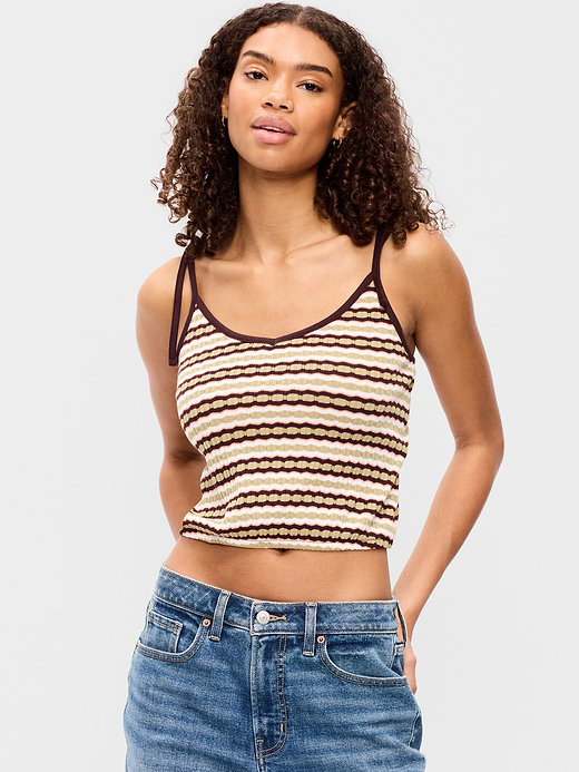 Old Navy Sleeveless Pointelle Tie-Strap Tank Top — photo 1