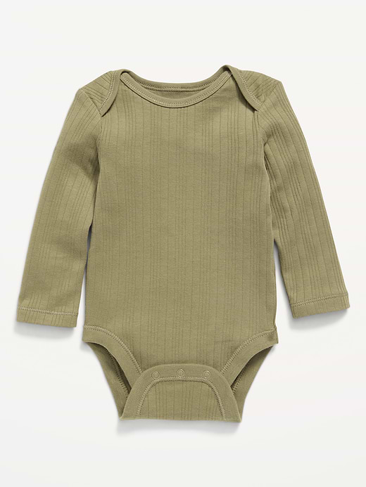 Old Navy Long-Sleeve Ribbed Ruffle-Trim Bodysuit for Baby — photo 1