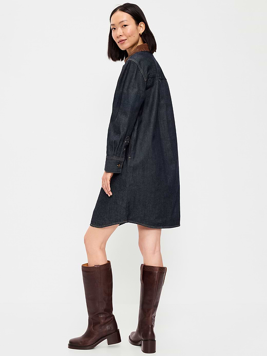 Old Navy Long-Sleeve Button-Down Mini Shirt Dress — photo 3