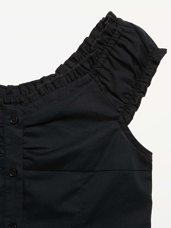 Old Navy Short-Sleeve Fit and Flare Button-Front Dress for Girls — photo 4