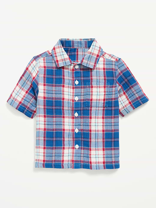 Old Navy Short-Sleeve Double-Weave Cotton Shirt for Toddler Boys — photo 3