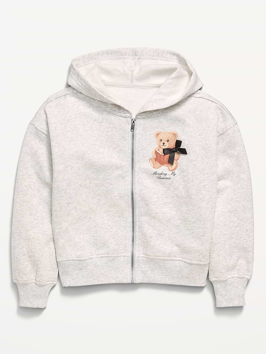 Old Navy Favorite Fleece Graphic Zip-Front Hoodie for Girls — photo 1