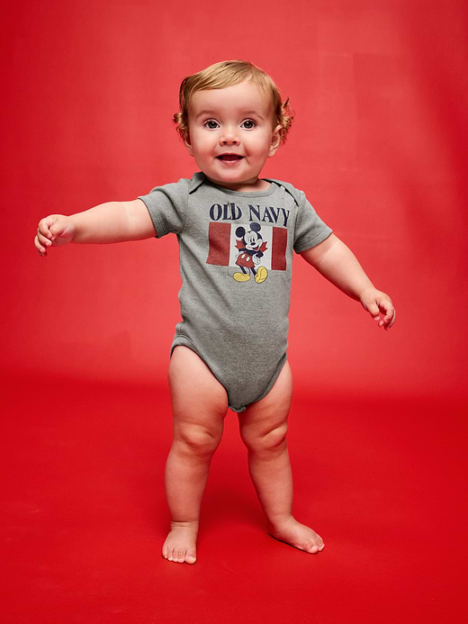 Old Navy Old Navy x Disney Mickey Mouse Short-Sleeve Unisex Graphic Bodysuit for Baby — photo 1