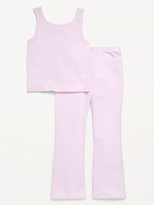 Old Navy Ribbed Pajama Tank Top and Flare Pants Set for Girls — photo 3