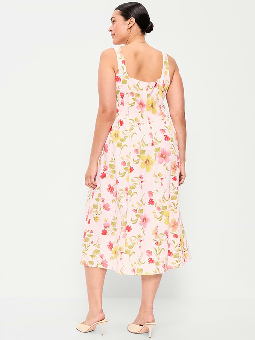 Old Navy Fit & Flare Sleeveless Linen-Blend Midi Dress — photo 9