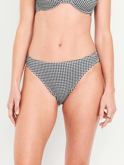 Old Navy Mid-Rise Textured Bikini Swim Bottoms