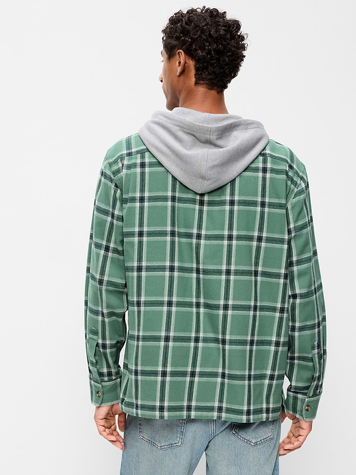 Old Navy Long-Sleeve Flannel Hooded Shirt — photo 3