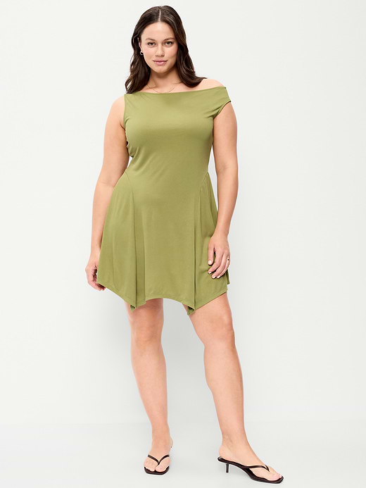 Old Navy Fit & Flare Asymmetrical Shoulder Mini Dress — photo 7