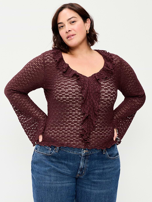 Old Navy Fitted Bell-Sleeve Ruffle Top — photo 9