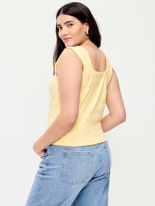 Old Navy Seamed-Bodice Eyelet Tank Top — photo 8