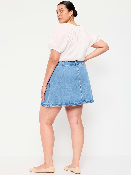 Old Navy Scalloped-Edge Button-Down Mini Skirt — photo 8