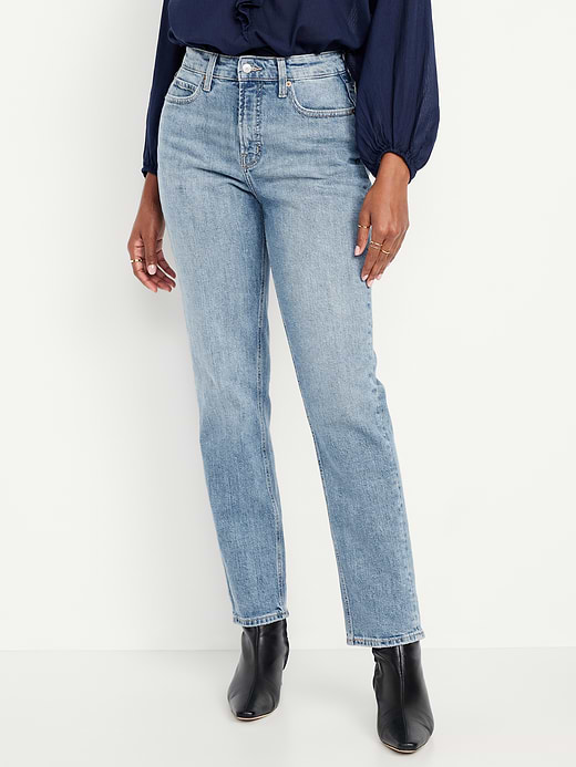 Old Navy Curvy Extra High-Waisted Straight Jeans — photo 3