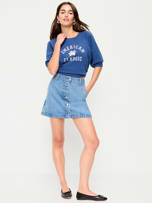 Old Navy Scalloped-Edge Button-Down Mini Skirt — photo 1